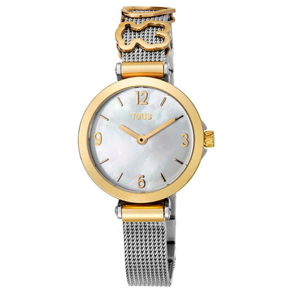 Icon Charms gold IP steel analog watch with mother-of-pearl