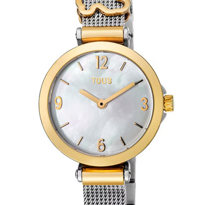 Icon Charms gold IP steel analog watch with mother-of-pearl