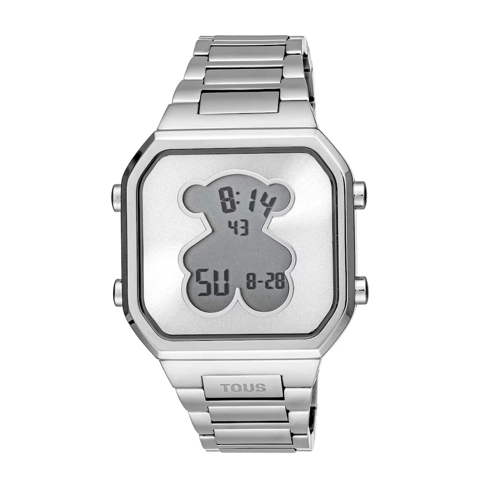 DIGITAL WATCH WITH STAINLESS STEEL D-BEAR BRACELET