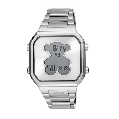 DIGITAL WATCH WITH STAINLESS STEEL D-BEAR BRACELET