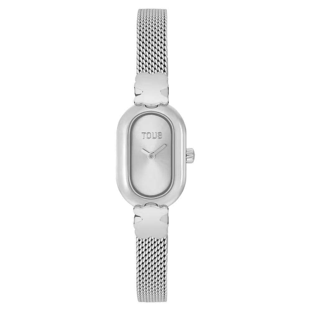 JEWEL ANALOG WATCH WITH OVAL ICON STEEL BRACELET
