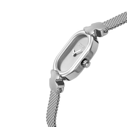 JEWEL ANALOG WATCH WITH OVAL ICON STEEL BRACELET