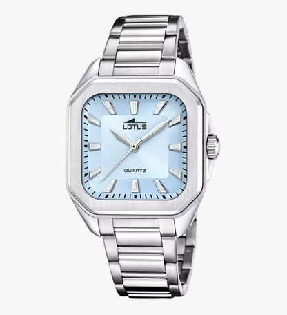 Women's Square Series light blue watch with steel bracelet 18967/4